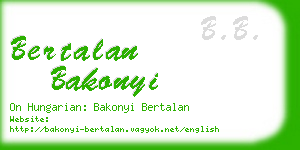 bertalan bakonyi business card